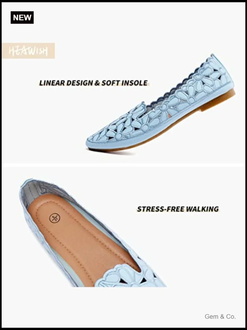 Floral Ballet Flats Slip On PU Leather Round Toe Dress Shoes Women's